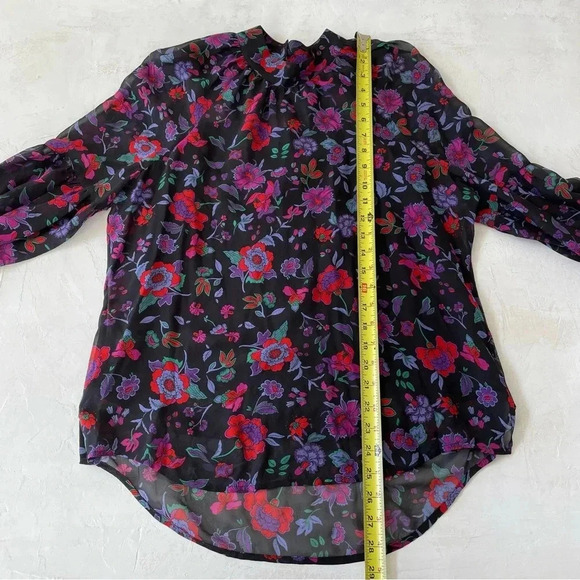 VERONICA BEARD Cicely Silk Floral Print Blouse Size 10 - Picture 8 of 9